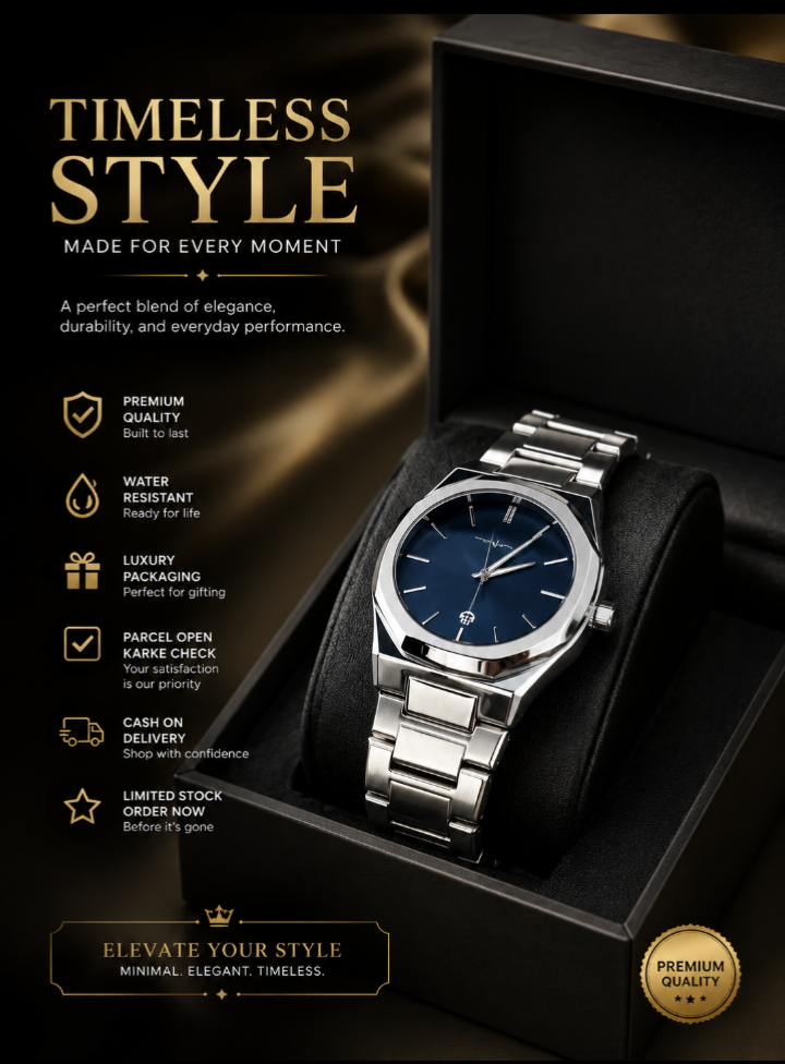 ZEVIO Elite Silver Timepiece
